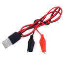 1Pc Alligator Test Clips Clamp to USB Male Connector Power Supply Adapter Cab_