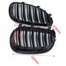 1 Pair Gloss Black Front Kidney Grill Double Slat Double Line Grille for BM