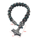 Fashion Men's Norse Viking Thor Hammer Bracelet Handmade Parachute Cord Bangle