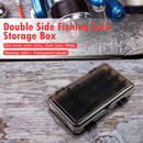 Double Side Fishing Lure Box Bait Case Organizer Fishing Tool (Dark Grey) A