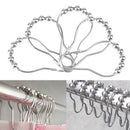 5pcs Stainless Steel Curtain Hooks Bath Rollerball Shower Curtains Glide Ri BX