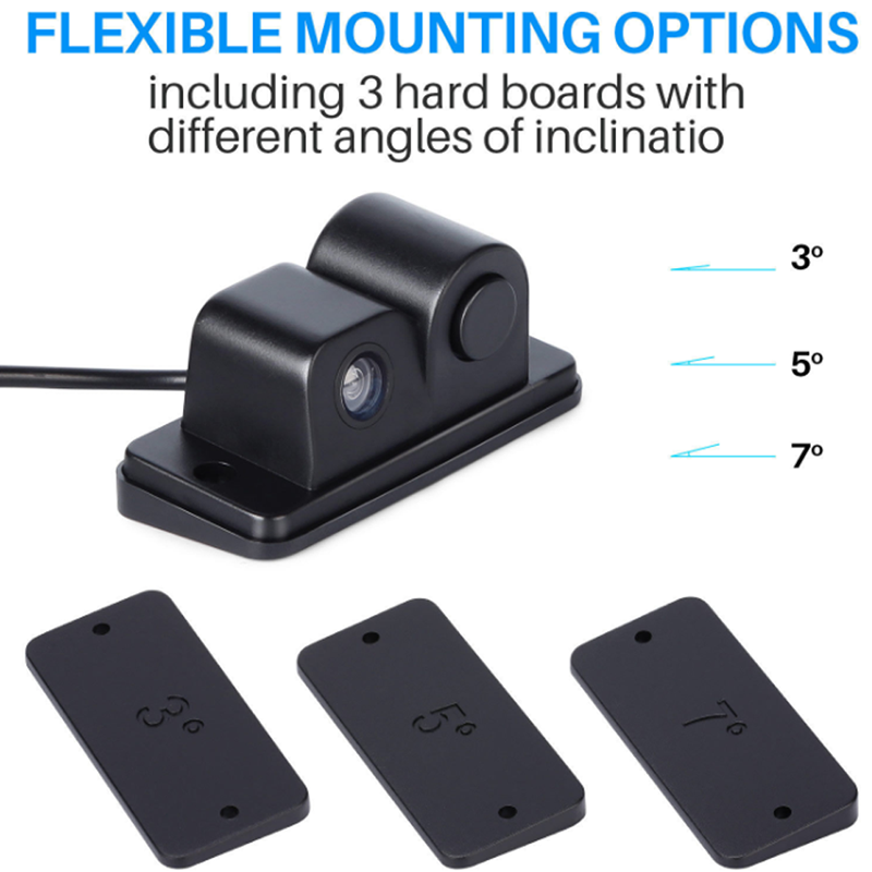 2in1 120Ã‚Âº Car Reverse Parking Radar Sensor w/Rear View Backup Camera Kit DC 123C