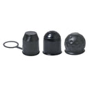 3Pcs 50mm Plastic+Rubber Towing Tow Ball Hitch Cap Protect Van