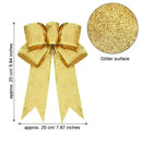 12 Pcs Glitter Christmas Tree Bow Ribbon Bows, Long 10 Inches and Wide 8 In