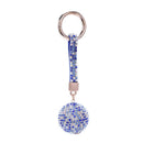 Strap Ball Car Keychain Charm Pendant Key Ring For Women Blue White