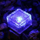 Crystal Solar Power Cube LED Light Waterproof Buried Yard Lamp Blue
