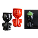 2 Pcs Flower Pots Head Planter Face For Green Plants Unique Succulent Planter
