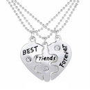 Best Friends Forever Broken Heart Crystal Pendant Necklace Friendship Jewelry Gw