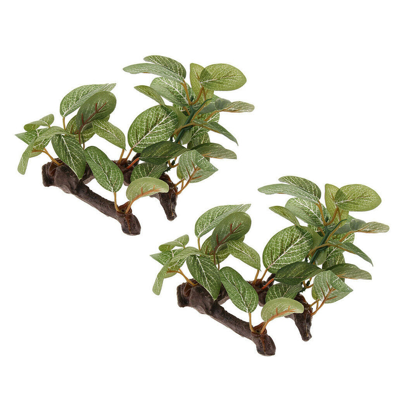 Reptile DecorationOrnament, Aquarium Decor Fish Tank Artificial Grass Plants for