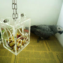 Parrot Feeding Box Pet Bird Foraging Feeder Boxes Hanging Cage Swing Chew T