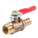 10mm x 1/4 inch PT Male Thread Full Port Lever Handle Hose Barb Brass Ball  N1G2