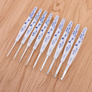 9PCS Plastic Handle Crocheting Aluminum Crochet Hooks Needles 2mm-6mm
