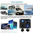 4 Function Panel Dual USB Charger Green LED Volt 12V Power Outlet ON-OFF Sw B7G7