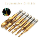 6PCS/Set M3 - M10 Hex Shank Titanium Plated Screw Thread Drill Bits Compound Tap