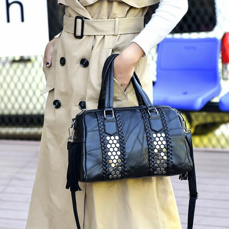 Studded Tassel Handbag Handbag Fashion Ladies Messenger Bag Tote X7J2
