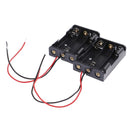 2 Pcs black plastic battery holder case wired for 3 x AAA 4.5v with lead wire ES