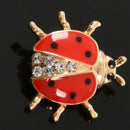 Fashion animal rhinestone ladybug brooch for Unisex jewelry E9H6