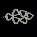 10PCS Stainless Steel Hollow Heart Charm Pendants For Jewellery Making DIY  Y3M9