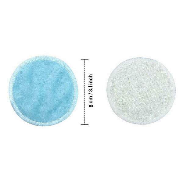 16 Packs Reusable Make Up Remover Pads Organic Bamboo Cotton Pads Round Shape