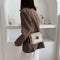 Fashion Woolen Messenger Bags Women Leather Retro Shoulder Handbag (White) A
