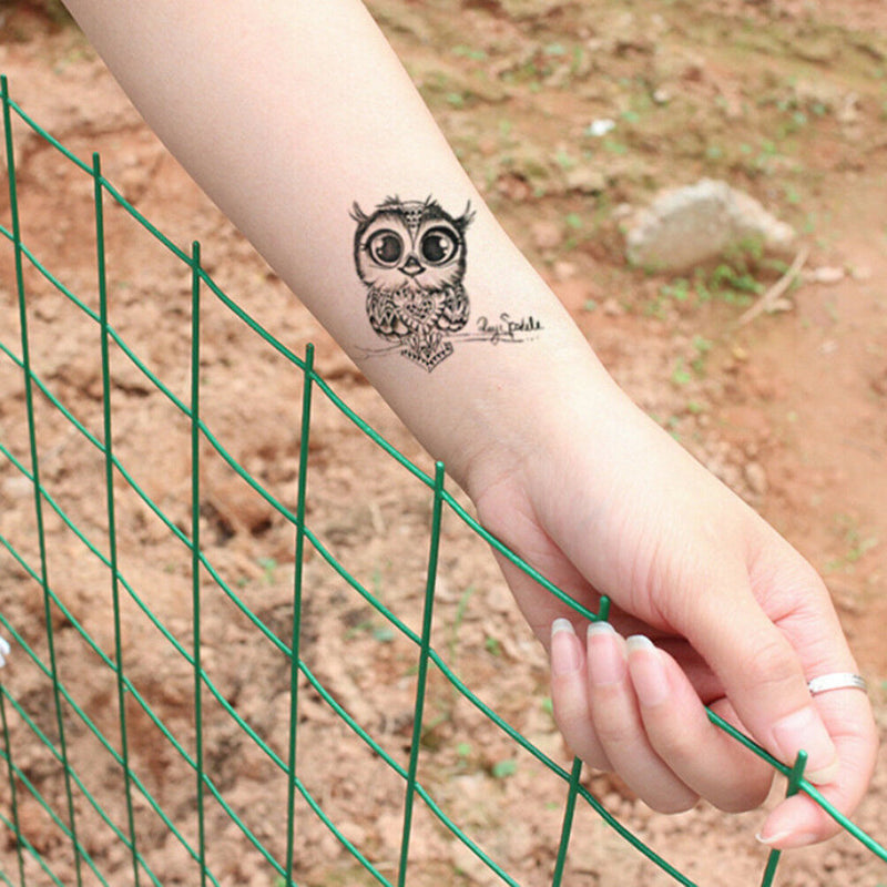 1X Makeup Cute Owl Tattoo Arm Body Art Waterproof Temporary Tattoo Stickers B.AU