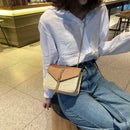 Straw Leather Women Messenger Bag Small Flap Shoulder Handbag (Light Brown)