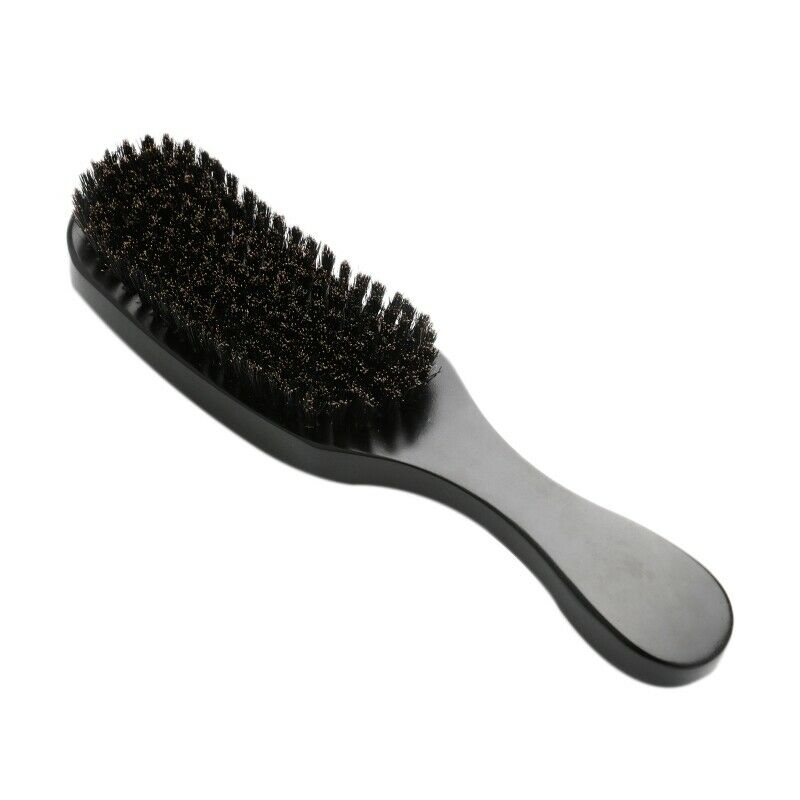 Long Curved Handle Beard Brush Men'S Pig Hair Wooden Shaving Brush Shaving  E8S7