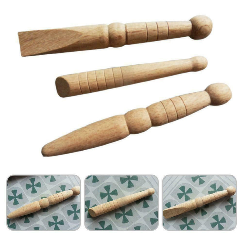 3Pcs Foot Massage Stick/ Reflexology Health Wooden New With Tool Chart Mass F5I9