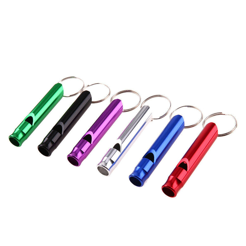6pcs Aluminum  Pet Dog Training Whistle Flute Portable Keychain Whistle