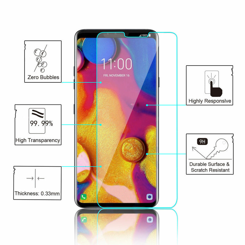Tempered Glass Anti-Fingerprint Film Screen Protector 9H Cover FOR LG V40 ThinQ