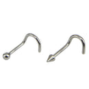 22PCS/Set Stainless Steel Hinged Seg Nose Hoop Rings Bone StudsBody Piercing_3C