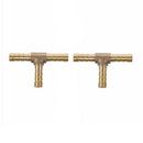 2pcs Air Fuel Water 3-Way Brass Tee T Fitting Hose Barb Connector