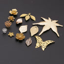 13pcs Leaves Charms Pendants Beads Caps Findings for DIY Bridal Hair Jewelry
