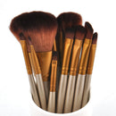 Pro 12pcs Makeup Brushes Powder Foundation Eyeshadow Eyeliner Lip Brush Set Tool