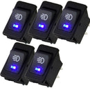 5X 12V 35A Car Auto Fog Light Rocker Toggle Switch Blue LED Dashboard M PKG