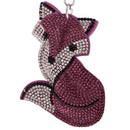 Diamante Animal Eye Pendant Metal Keyring Bag Decoration Size 1--9.5x6.5x1cm