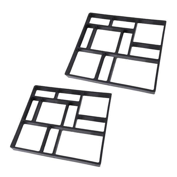 2 Piece Garden DIY Plastic Molded Paving Mold Pathmate Maker Mould 45x40x4cm
