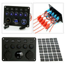 5 GANG ON/OFF TOGGLE ROCKER SWITCH PANEL W/ 12V-24V LED VOLTMETER 4.1A, DUAL USB
