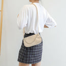 Fashion Corduroy Crossbody Bag Women Solid Chain Shoulder Handbags (Khaki)
