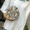 Retro Serpentine Round Women Handbags Small PU Leather Shoulder Bag (Khaki) A