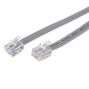 2 Pcs Gray 6P6C RJ12 M/M Flat Telephone Phone Cable Cord 1M 3.3ft