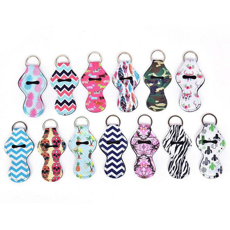 Waterproof Neoprene Floral Lipstick Chapstick Lip Balm Holder Bag Key Ch_AUA Bj