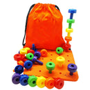 Pegboard Stacking Toddler Toys, Color Matching Pegboard Boys and Girls Gift,