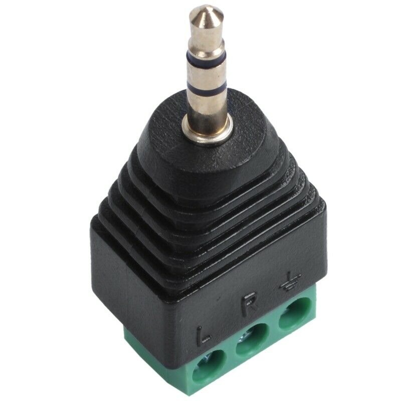 5pcs 3.5mm (1/8inches) Stereo Audio Male to AV 3-Screw Terminal Female Conn B8H1
