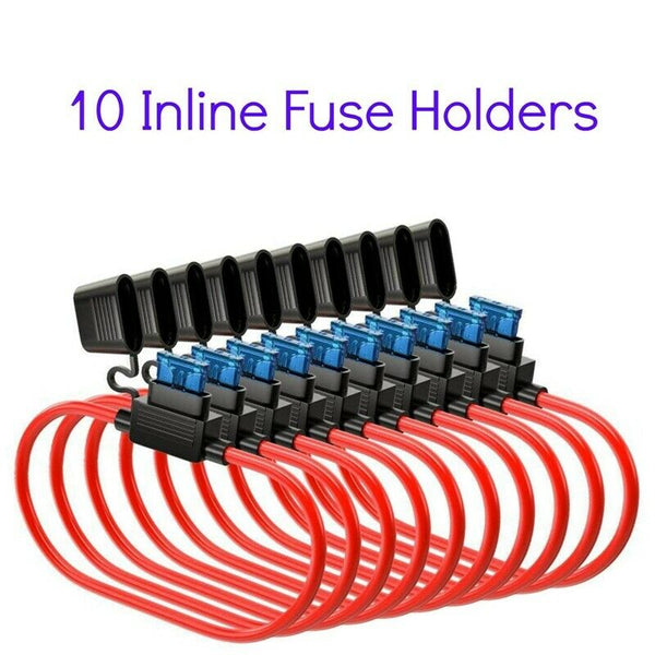 120 Assorted Fuses with 10 Inline Fuse Holders - Includes Fuse Puller Tool,