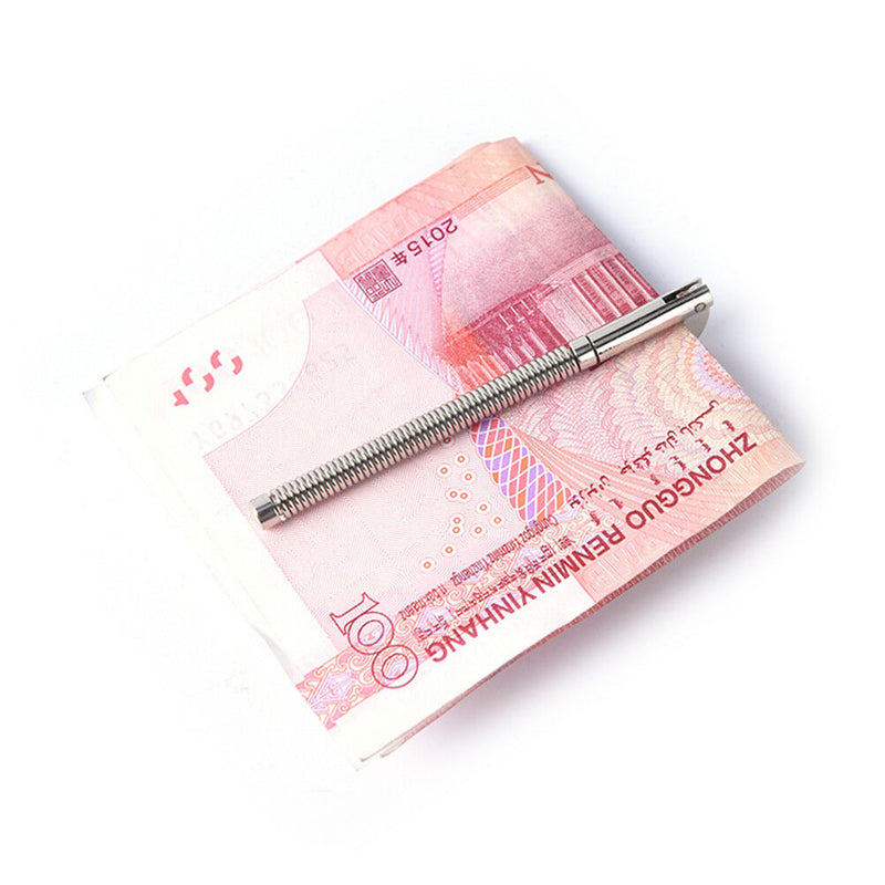 Spring Metal Money Clip Stainless Steel Cash ID Credit Card Money.Holder.Clip Bj