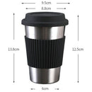 500Ml Travel Coffee Mug Creative With Silicone Lid Stainless Steel Cups And