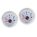 2x 52mm White Boat Auto Electrical Pointer Fuel Level