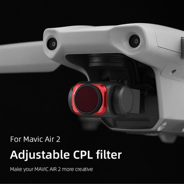 For DJI MAVIC AIR 2 Camera Lens Red UAV Drone Adjustable CPL Filter Accessories