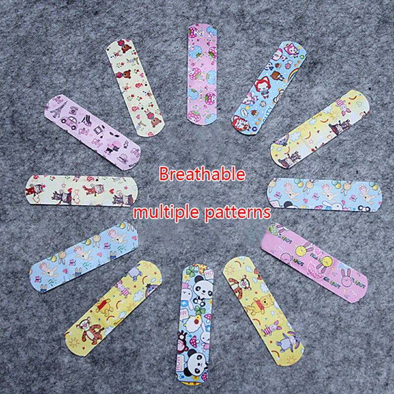 100PCS Waterproof Breathable Cute Cartoon Adhesive Bandages Wound DressingBX